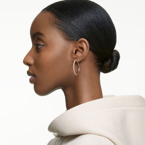 Helen Kirchhofer - Swarovski Dextera Kreolen Pavé Gross Weiss Roségold Legierungsschicht - 5383938