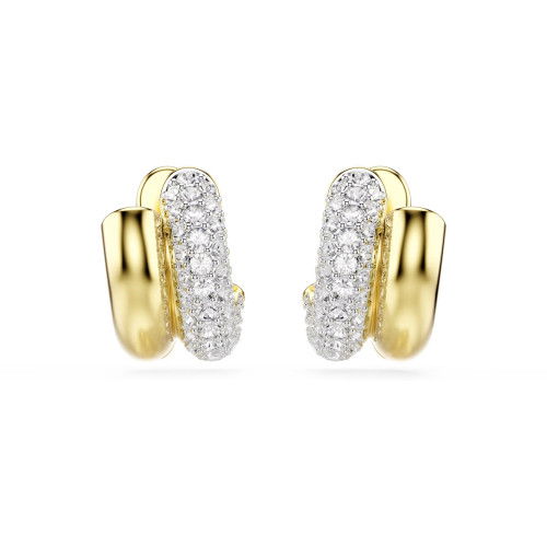 Helen Kirchhofer - Swarovski Dextera Kreolen Rundschliff Mini Weiss Goldlegierungsschicht - 5740735