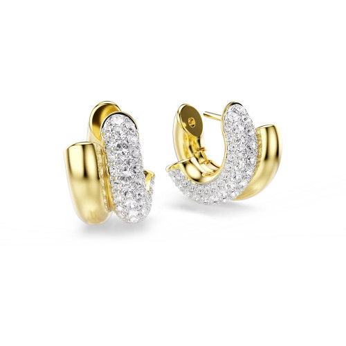 Helen Kirchhofer - Swarovski Dextera Kreolen Rundschliff Mini Weiss Goldlegierungsschicht - 5740735