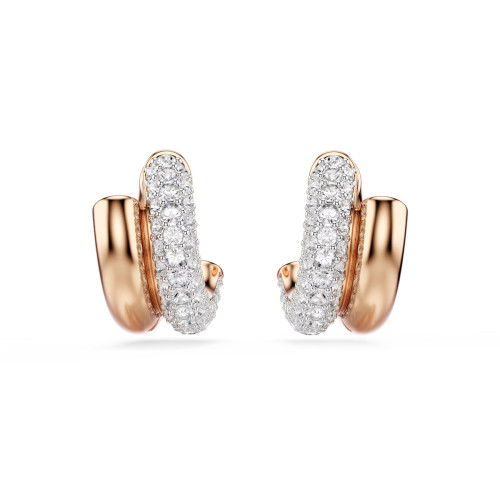 Helen Kirchhofer - Swarovski Dextera Kreolen Rundschliff Mini Weiss Roségold Legierungsschicht - 5738198