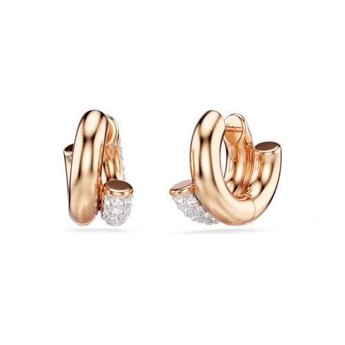 Helen Kirchhofer - Swarovski Dextera Kreolen Rundschliff Mini Weiss Roségold Legierungsschicht - 5738198