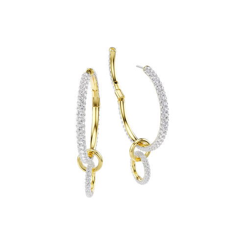 Helen Kirchhofer - Swarovski Dextera Kreolen Rundschliff Weiss Goldlegierungsschicht - 5738201