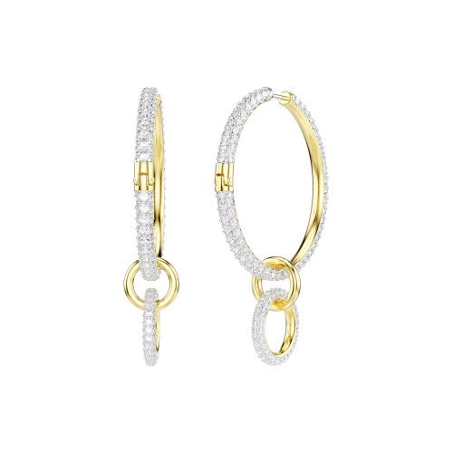 Helen Kirchhofer - Swarovski Dextera Kreolen Rundschliff Weiss Goldlegierungsschicht - 5738201
