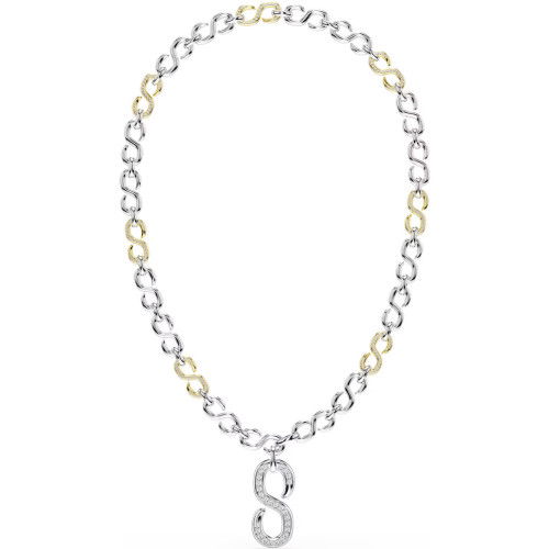 Helen Kirchhofer - Swarovski Dextera lange Halskette Rundschliff Weiss Metallmix - 5743785