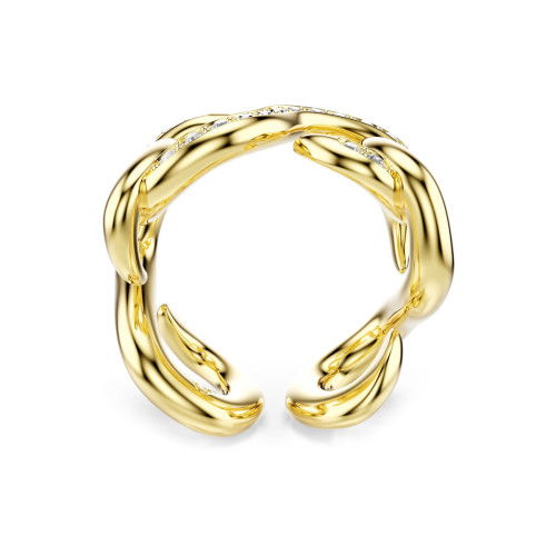 Helen Kirchhofer - Swarovski Dextera Offener Ring Rundschliff Weiss Goldlegierungsschicht