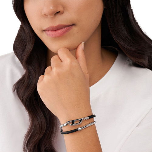 Helen Kirchhofer - Diesel Leather Steel Armband - DX1472040
