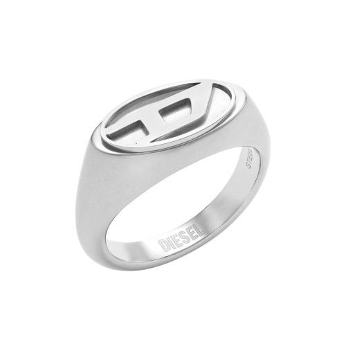 ☆DIESEL☆ D logo ring DX1475040 Diesel Unisex Stainless Steel Logo Signet Ring DX1475040-7
