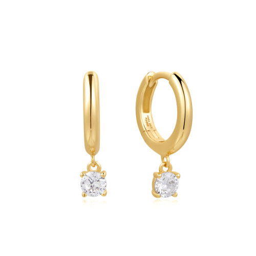 Helen Kirchhofer - Ania Haie Gold Drop Solitaire Huggies Ohrringe - E061-08G