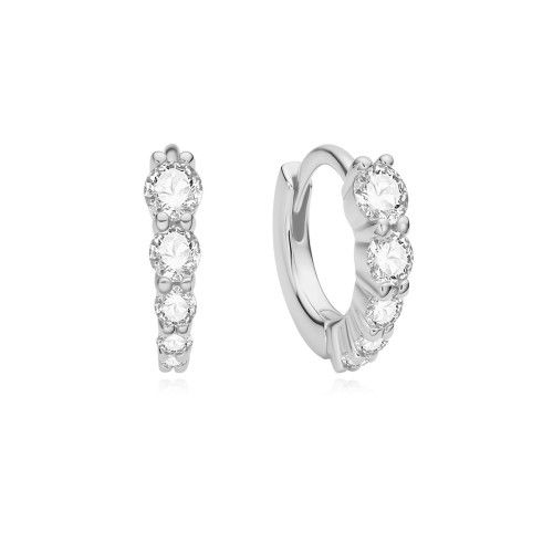 Helen Kirchhofer - Ania Haie Silver Graduated Sparkle Huggie Ohrringe - E075-03H