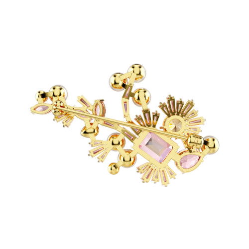 Helen Kirchhofer - Swarovski Gema Brosche Verschiedene Schliffe Blume Rosa Goldlegierungsschicht - 5688478