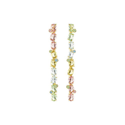 Helen Kirchhofer - Swarovski Gema Drop Ohrhänger Asymmetrisches Design Verschiedene Schliffe Mehrfarbig Goldlegierungsschicht - 5705809