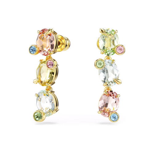Helen Kirchhofer - Swarovski Gema Drop Ohrhänger Asymmetrisches Design Verschiedene Schliffe Mehrfarbig Gold - 5714815
