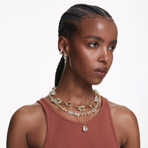 Helen Kirchhofer - Swarovski Gema Drop Ohrhänger Asymmetrisches Design Verschiedene Schliffe Mehrfarbig Gold - 5714815