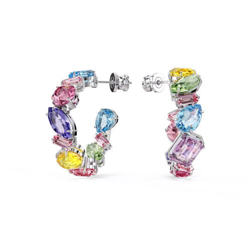 Helen Kirchhofer - Swarovski Gema Kreolen Asymmetrisches Design Verschiedene Schliffe Klein Mehrfarbig - 5692412