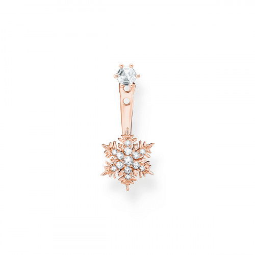 Helen Kirchhofer - Thomas Sabo Einzel Ohrstecker Schneeflocke mit Weissen Steinen Roségold - H2255-416-14