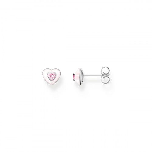 Helen Kirchhofer - Thomas Sabo Ohrstecker Herz mit Pinkem Stein Silber - H2268-041-9