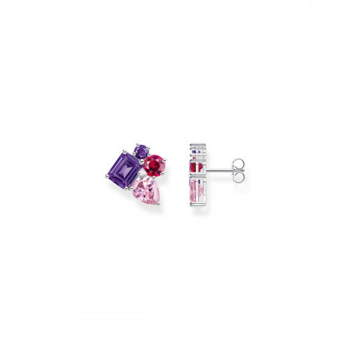 Helen Kirchhofer - Thomas Sabo Ohrstecker mit Steinen in Rosa Rot und Violett Silber - H2275-477-7