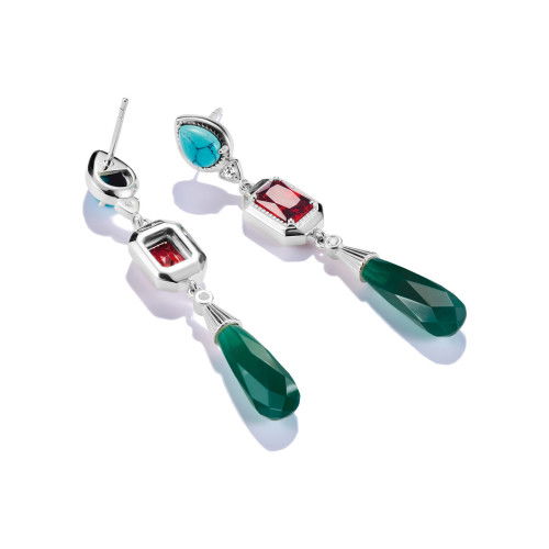 Helen Kirchhofer - Thomas Sabo Ohrringe bunte Steine Elyndra Silber - H2332-405-7