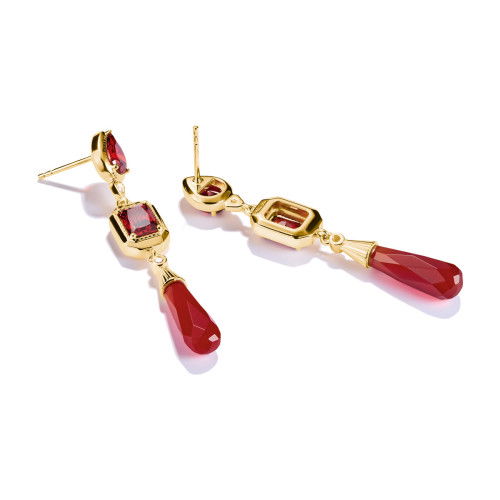 Helen Kirchhofer - Thomas Sabo Ohrringe Rote Steine Elyndra 18k Vergoldung - H2332-414-10