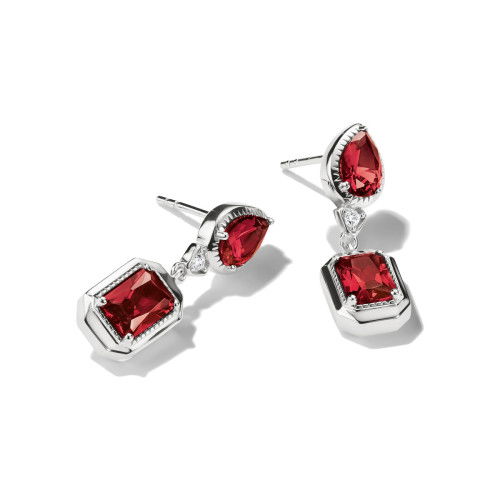 Helen Kirchhofer - Thomas Sabo Ohrstecker Oktagon Granatrot Elyndra Silber - H2334-051-10