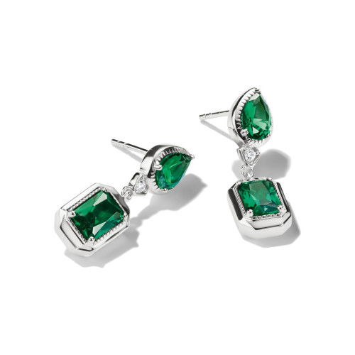 Helen Kirchhofer - Thomas Sabo Ohrstecker Oktagon Smaragdgrün Elyndra Silber - H2334-166-6