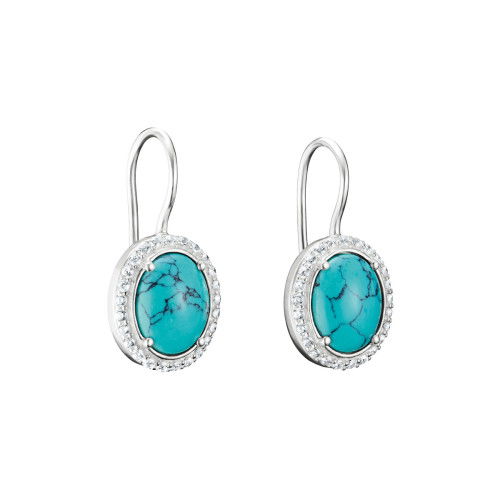 Helen Kirchhofer - Thomas Sabo Ohrringe Türkise Ovale Steine Silber - H2337-405-17
