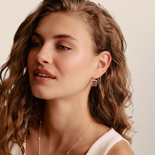 Helen Kirchhofer - Thomas Sabo Ohrringe Oktagon Granatrot Elyndra Silber - H2339-051-10