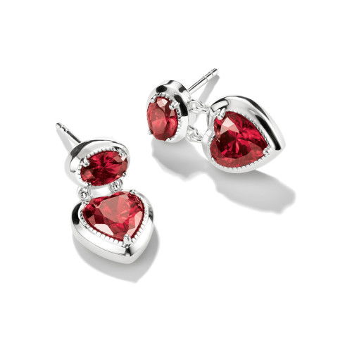 Helen Kirchhofer - Thomas Sabo Ohrstecker Herz Granatrot Elyndra Silber - H2340-051-10