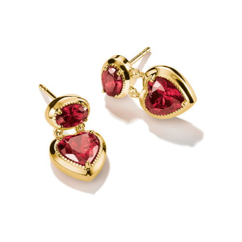 Helen Kirchhofer - Thomas Sabo Ohrstecker Herz Granatrot Elyndra 18k Vergoldung - H2340-414-10