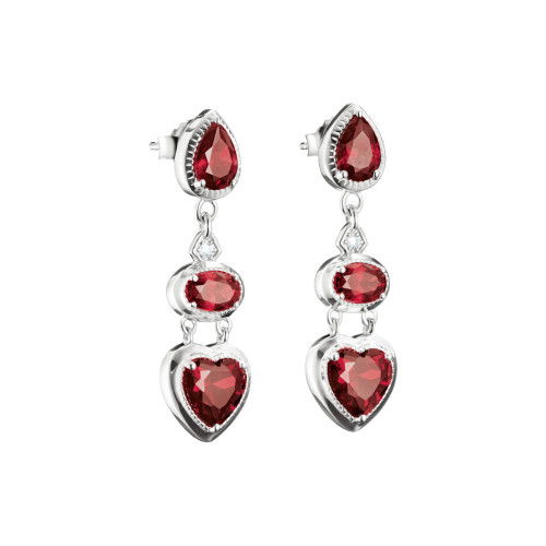 Helen Kirchhofer - Thomas Sabo Ohrringe Herz Granatrot Elyndra Silber - H2341-051-10