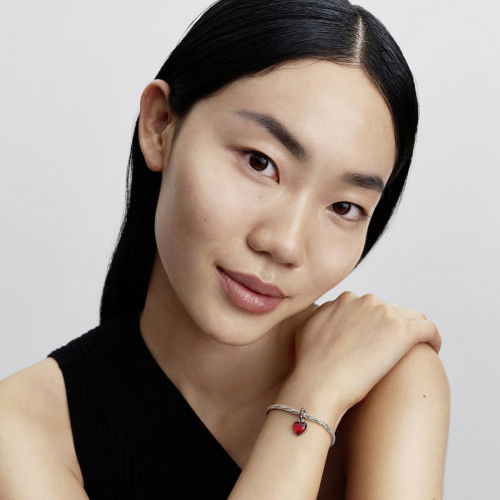 Helen Kirchhofer - Pandora Rotes Murano Glas Herz Doppel Charm Anhänger - 794429C01