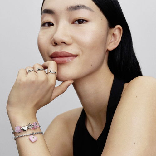 Helen Kirchhofer - Pandora Rosafarbener Murano Glas Liebeswürfel Charm - 794433C01