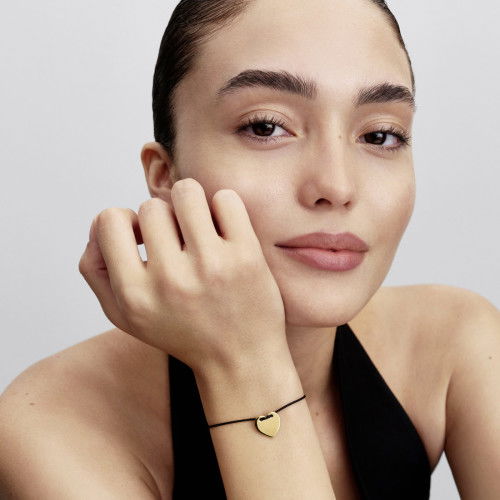 Helen Kirchhofer - Pandora Gravierbares Herz Schwarze Kordel Schiebeverschluss - 564420C01-2