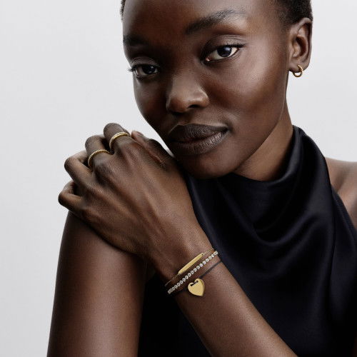 Helen Kirchhofer - Pandora Gravierbares Herz Schwarze Kordel Schiebeverschluss - 564420C01-2