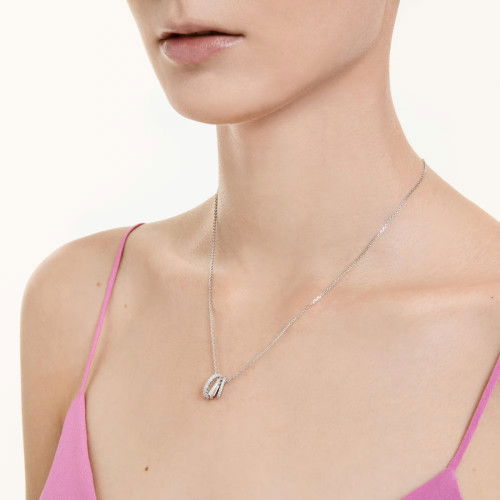 Helen Kirchhofer - Swarovski Hyperbola Halskette Rundschliff Weiss Rhodiniert - 5737064