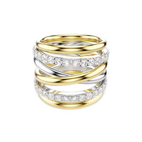 Helen Kirchhofer - Swarovski Hyperbola Cocktail Ring Rundschliff Weiss Metallmix