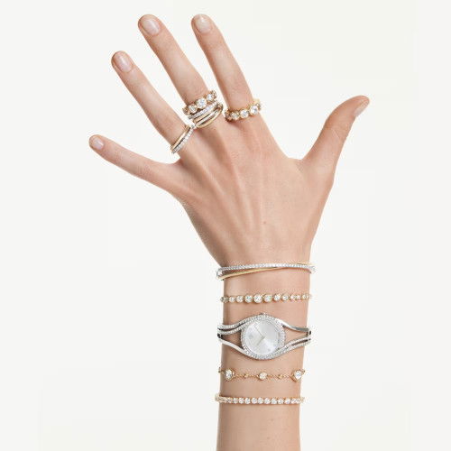 Helen Kirchhofer - Swarovski Hyperbola Cocktail Ring Rundschliff Weiss Metallmix