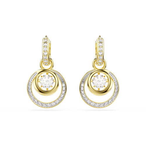 Helen Kirchhofer - Swarovski Hyperbola Drop Ohrhänger Rundschliff Weiss Goldlegierungsschicht - 5738249