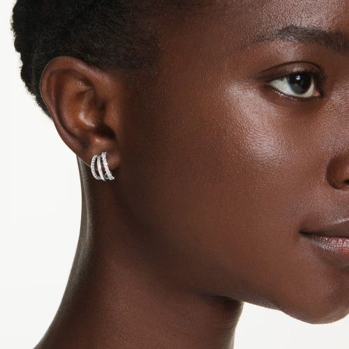 Helen Kirchhofer - Swarovski Hyperbola Kreolen Rundschliff Mini Weiss Rhodiniert - 5737110