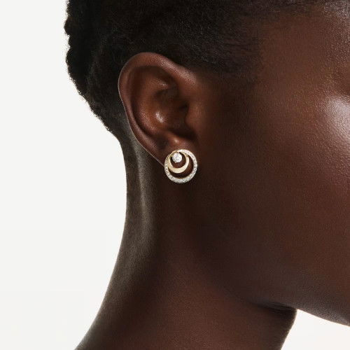 Helen Kirchhofer - Swarovski Hyperbola Ohrstecker Rundschliff Weiss Goldlegierungsschicht - 5740407