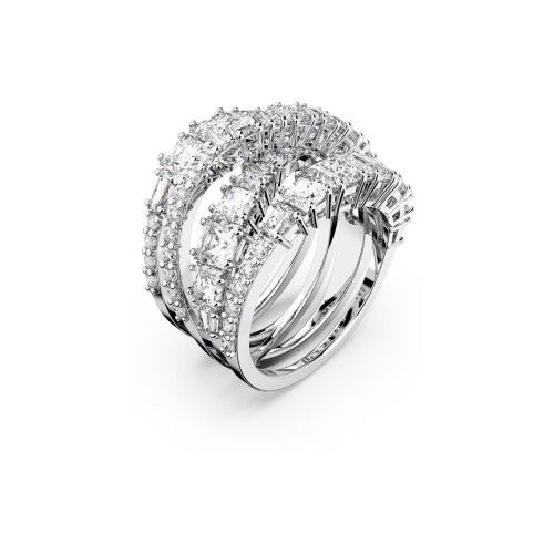 Helen Kirchhofer - Swarovski Hyperbola Ring Verschiedene Schliffe Weiss Rhodiniert