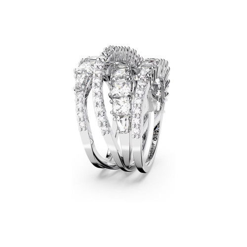 Helen Kirchhofer - Swarovski Hyperbola Ring Verschiedene Schliffe Weiss Rhodiniert