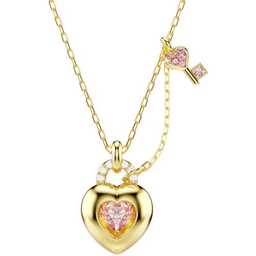 Helen Kirchhofer - Swarovski Idyllia Halskette Verschiedene Schliffe Herz Schlüssel Rosa Goldlegierungsschicht - 5737288