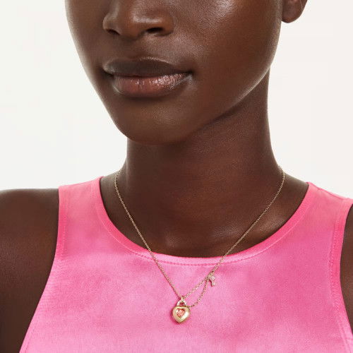 Helen Kirchhofer - Swarovski Idyllia Halskette Verschiedene Schliffe Herz Schlüssel Rosa Goldlegierungsschicht - 5737288