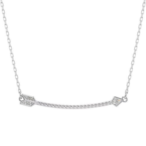 Helen Kirchhofer - Swarovski Idyllia Halskette Verschiedene Schliffe Pfeil Weiss Rhodiniert - 5737293