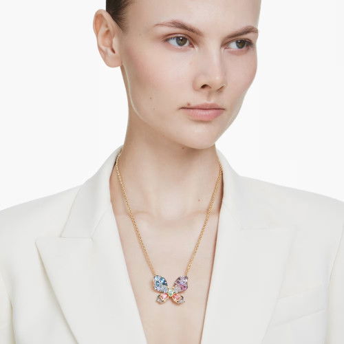 Helen Kirchhofer - Swarovski Idyllia Halskette und Brosche Verschiedene Schliffe Pavé Schmetterling Mehrfarbig Metallmix - 5709951