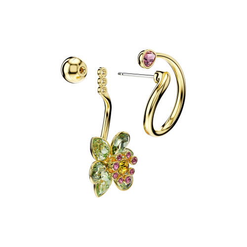Helen Kirchhofer - Swarovski Idyllia Drop Ohrhänger Asymmetrisches Design Verschiedene Schliffe Blume Mehrfarbig Goldlegierungsschicht - 5709025