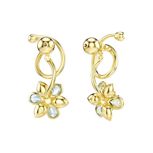 Helen Kirchhofer - Swarovski Idyllia Drop Ohrhänger Asymmetrisches Design Verschiedene Schliffe Blume Mehrfarbig Goldlegierungsschicht - 5709025
