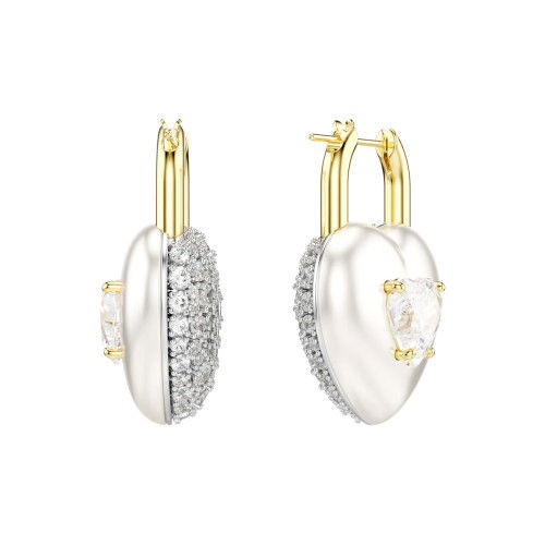 Helen Kirchhofer - Swarovski Idyllia Drop Ohrhänger Verschiedene Schliffe Herz Weiss Goldlegierungsschicht - 5737297