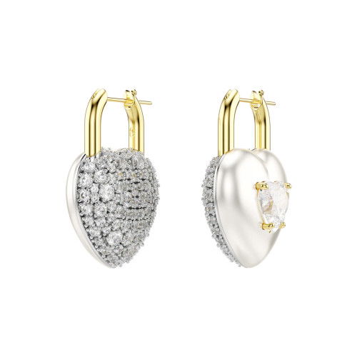 Helen Kirchhofer - Swarovski Idyllia Drop Ohrhänger Verschiedene Schliffe Herz Weiss Goldlegierungsschicht - 5737297